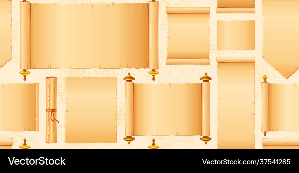 Papyrus scroll pattern seamless old parchment Papyrus scroll pattern seamless old parchment vector image