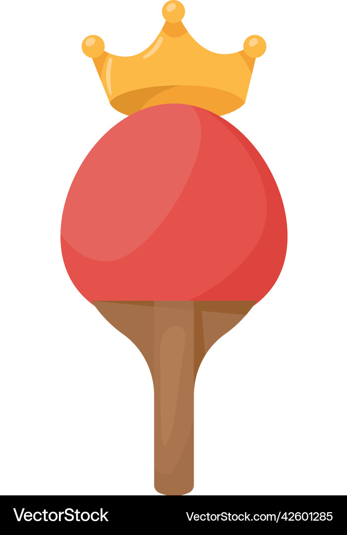 Ping pong racket with crown Vector Image