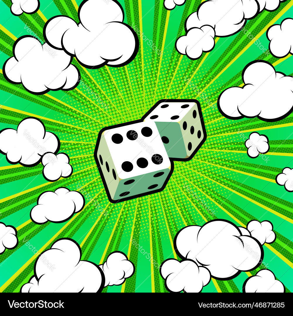Pop Art Dice - Retro Game Concept vector image