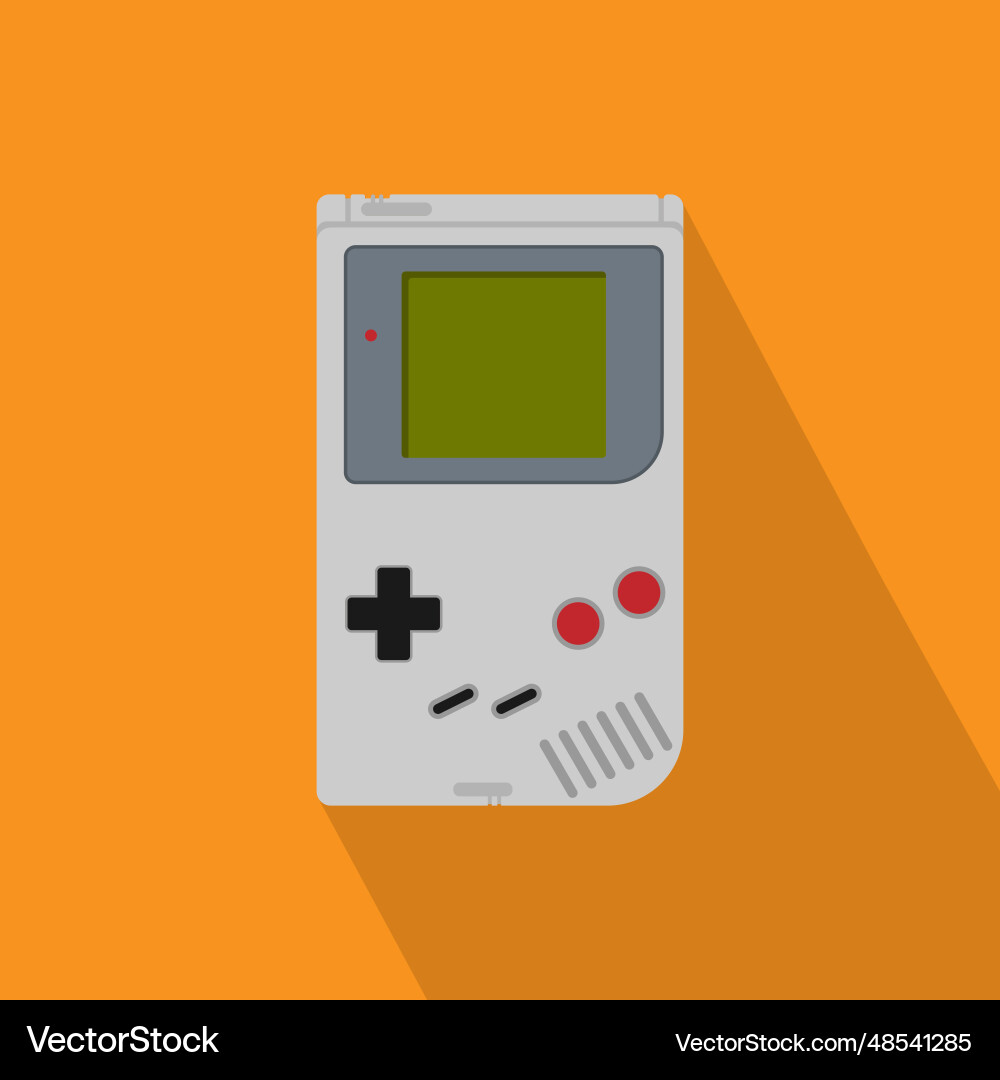 Retro handheld game console flat icon Vector Image