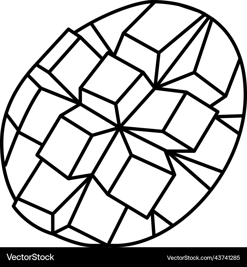 Slice mango cube line icon Slice mango cube line icon Vector Image