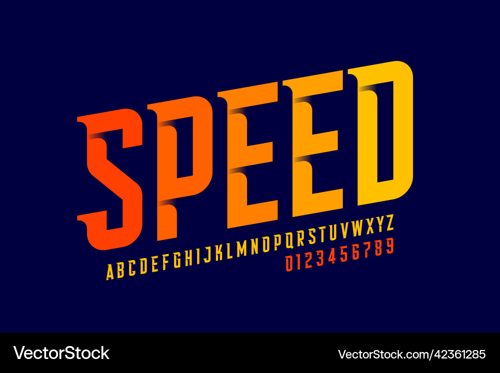 Speed Font - Dynamic Movement vector image