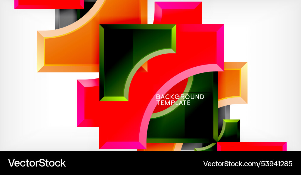 Square arrow shapes with round elements Vector Image