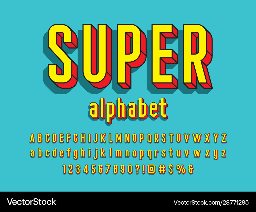 Superhero Comic Font - Bold & Retro Vector Image
