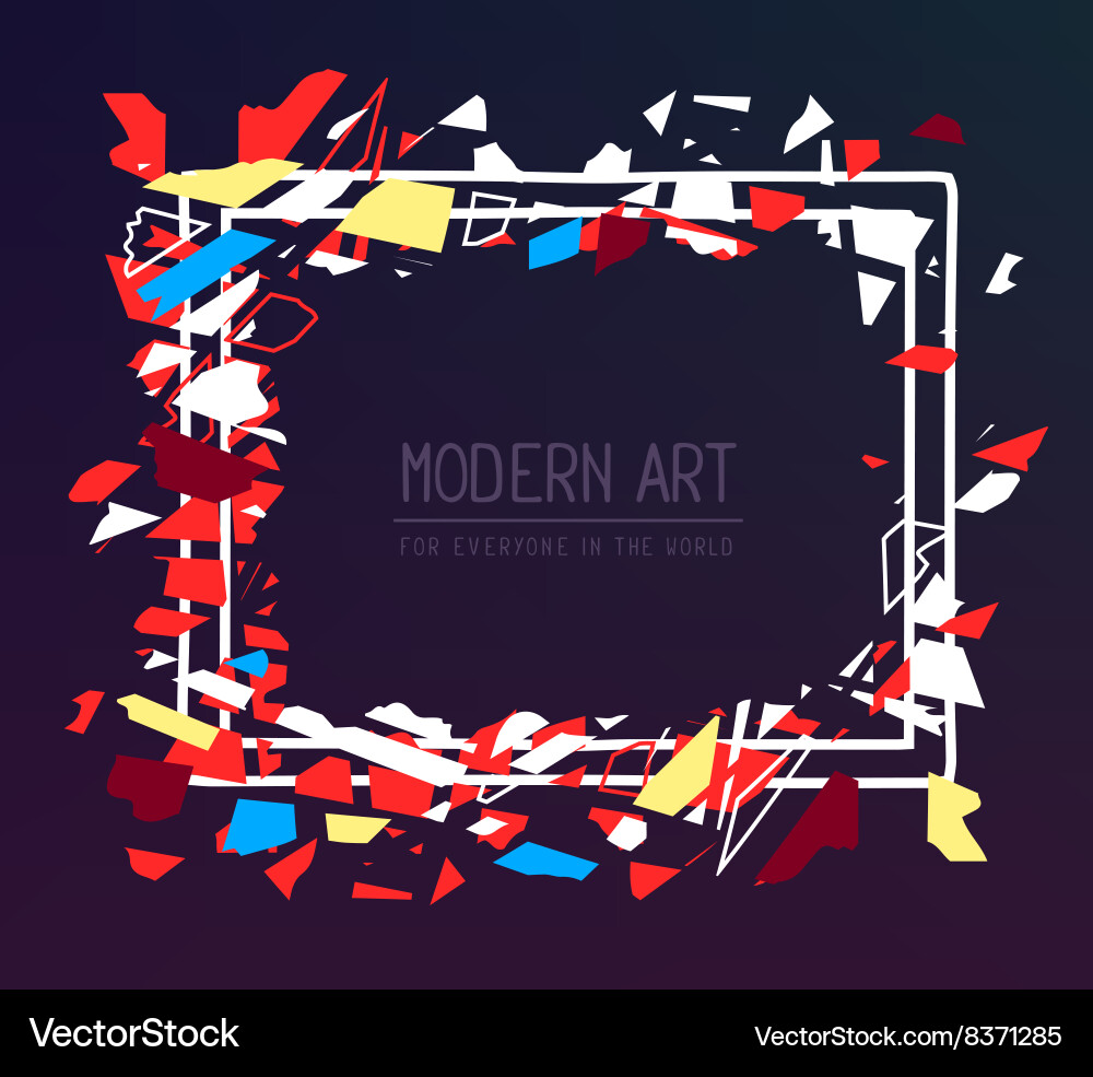 White color rectangular frame in modern s vector image