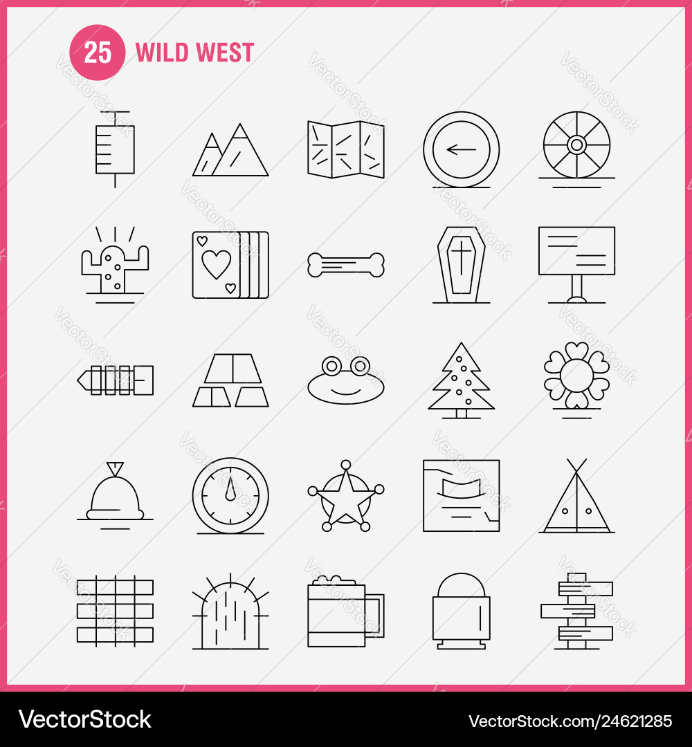 Wild west line icon for web print and mobile uxui Wild west line icon for web print and mobile uxui vector image