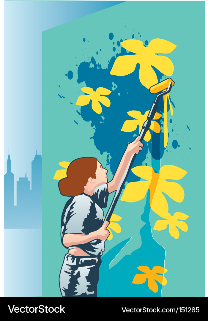 Woman painter Vector Image