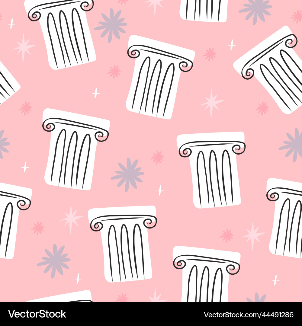 Ancient Column Seamless Pattern vector image