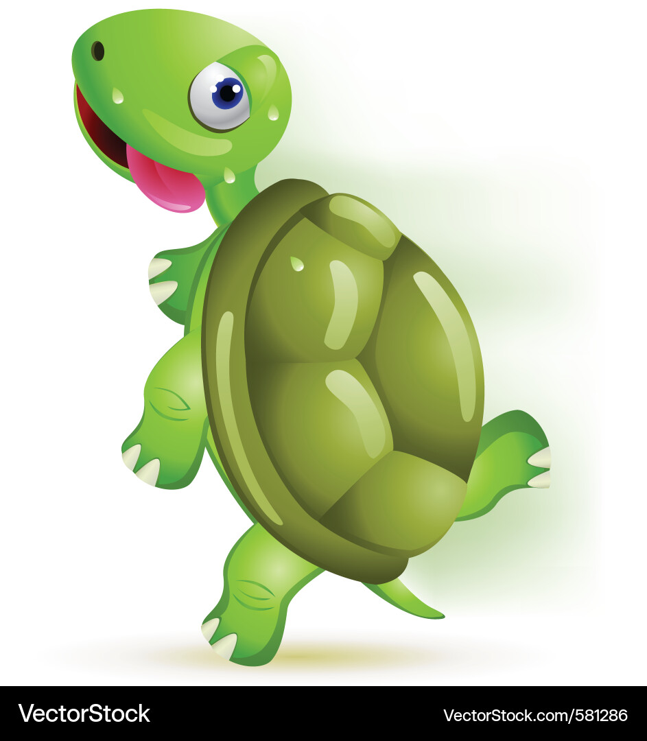 Cartoon Turtle Running vector image