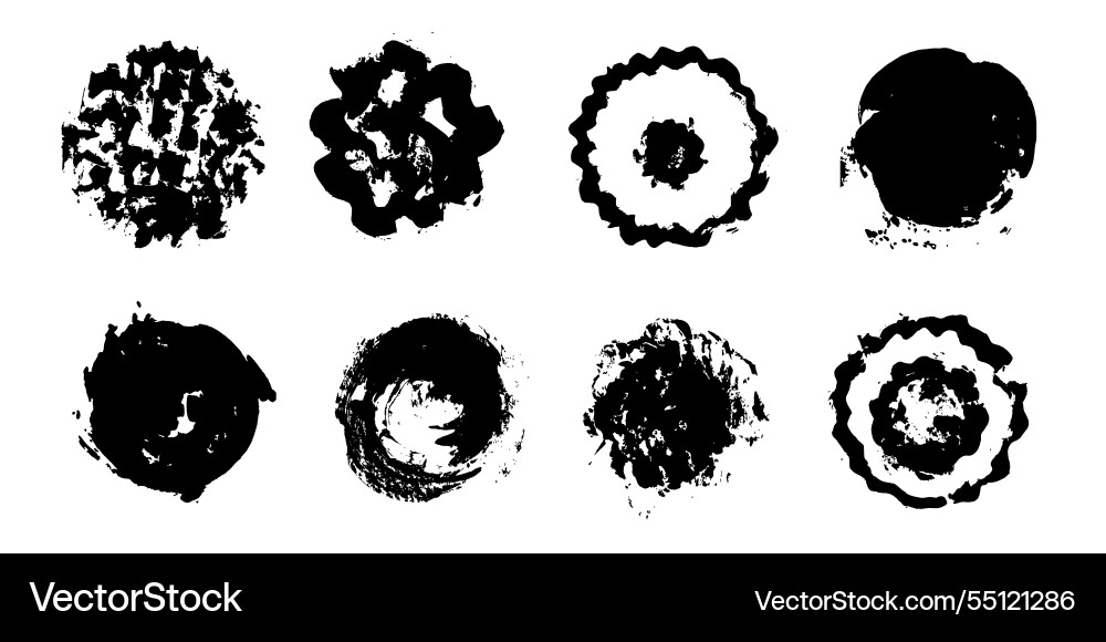 Circle shape texture design element set vector image