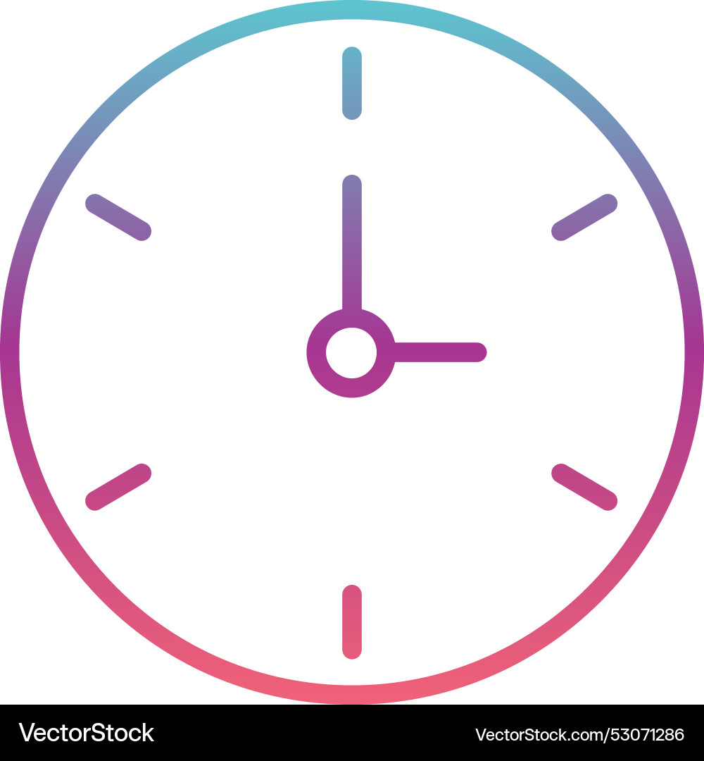 Clock line gradient design Vector Image