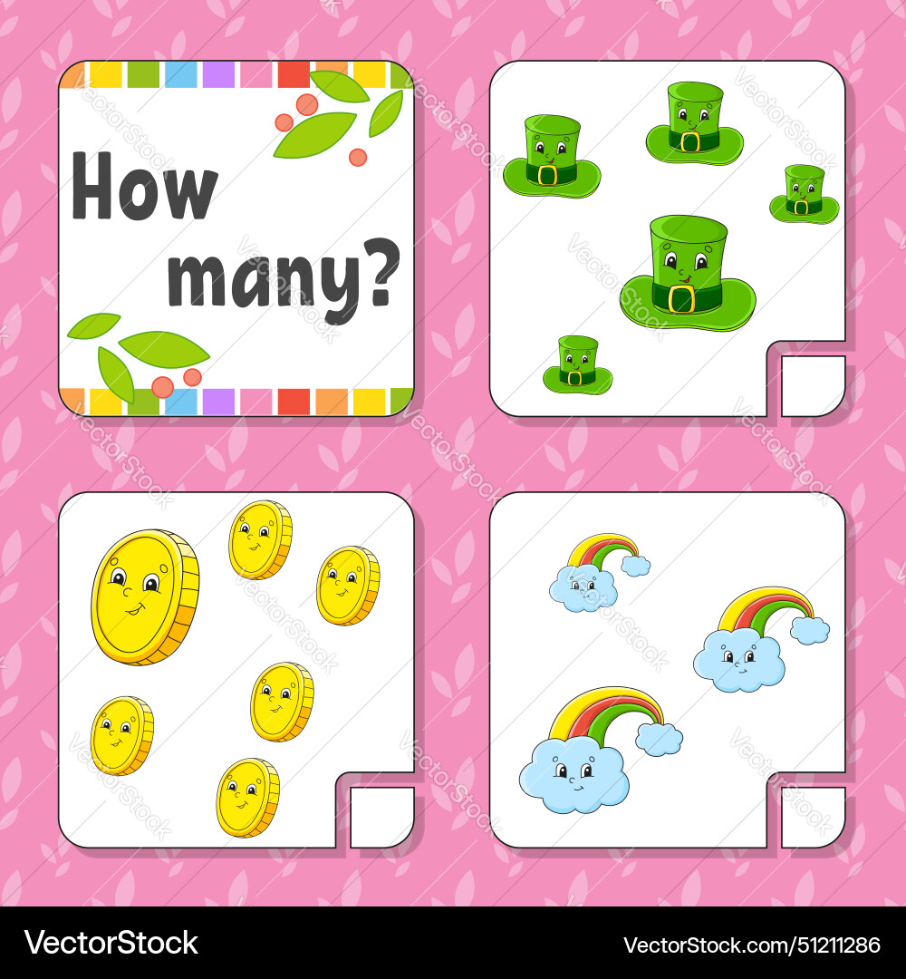 Counting game for children happy characters Counting game for children happy characters vector image