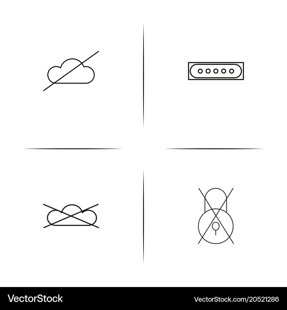 Cyber security simple linear icons set outlined vector image