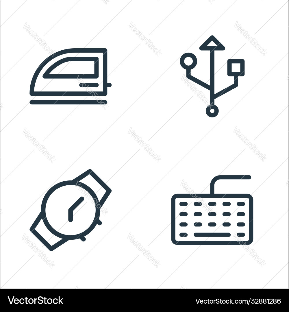 Electronics line icons linear set quality Electronics line icons linear set quality vector image