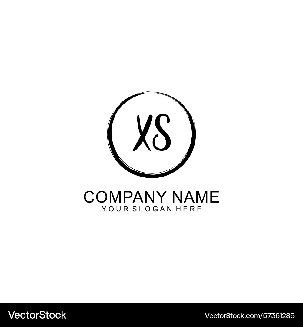 Handwritten xs initial logo with circle Vector Image