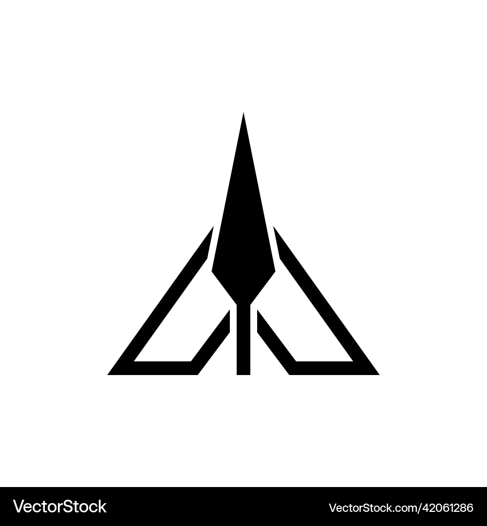 Letter a with spear logo design Letter a with spear logo design vector image