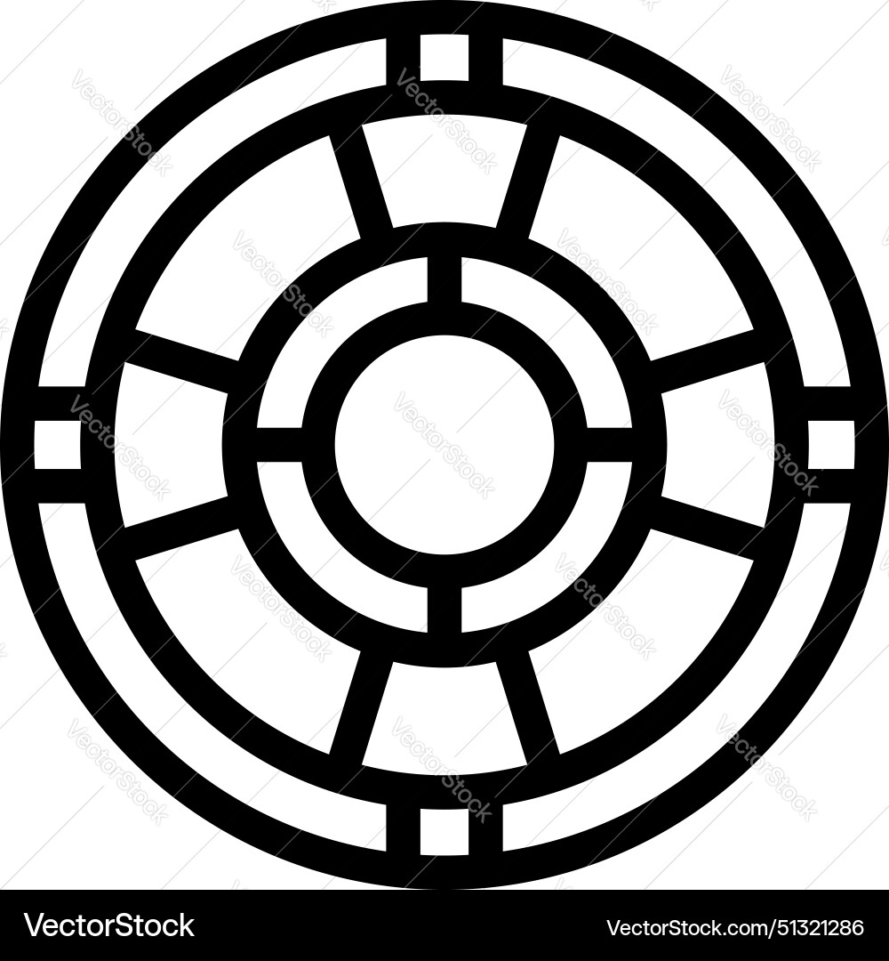 Life assessment wheel icon outline Royalty Free Vector Image
