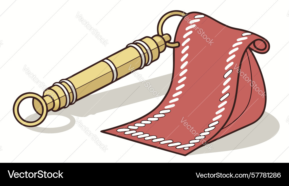 Magic scroll with golden handle ancient knowledge vector image