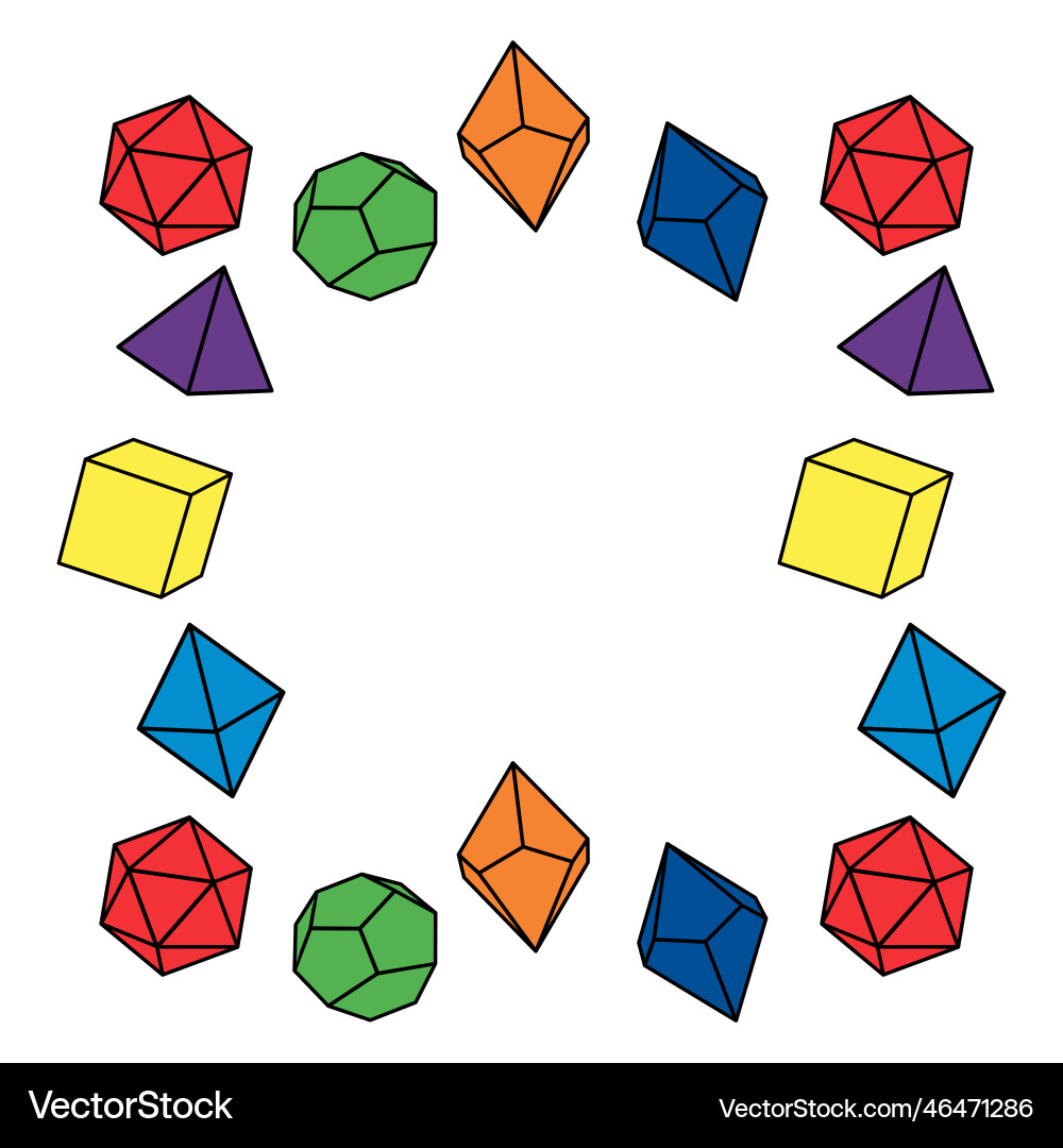 Multicolored dice frame in square shape Vector Image