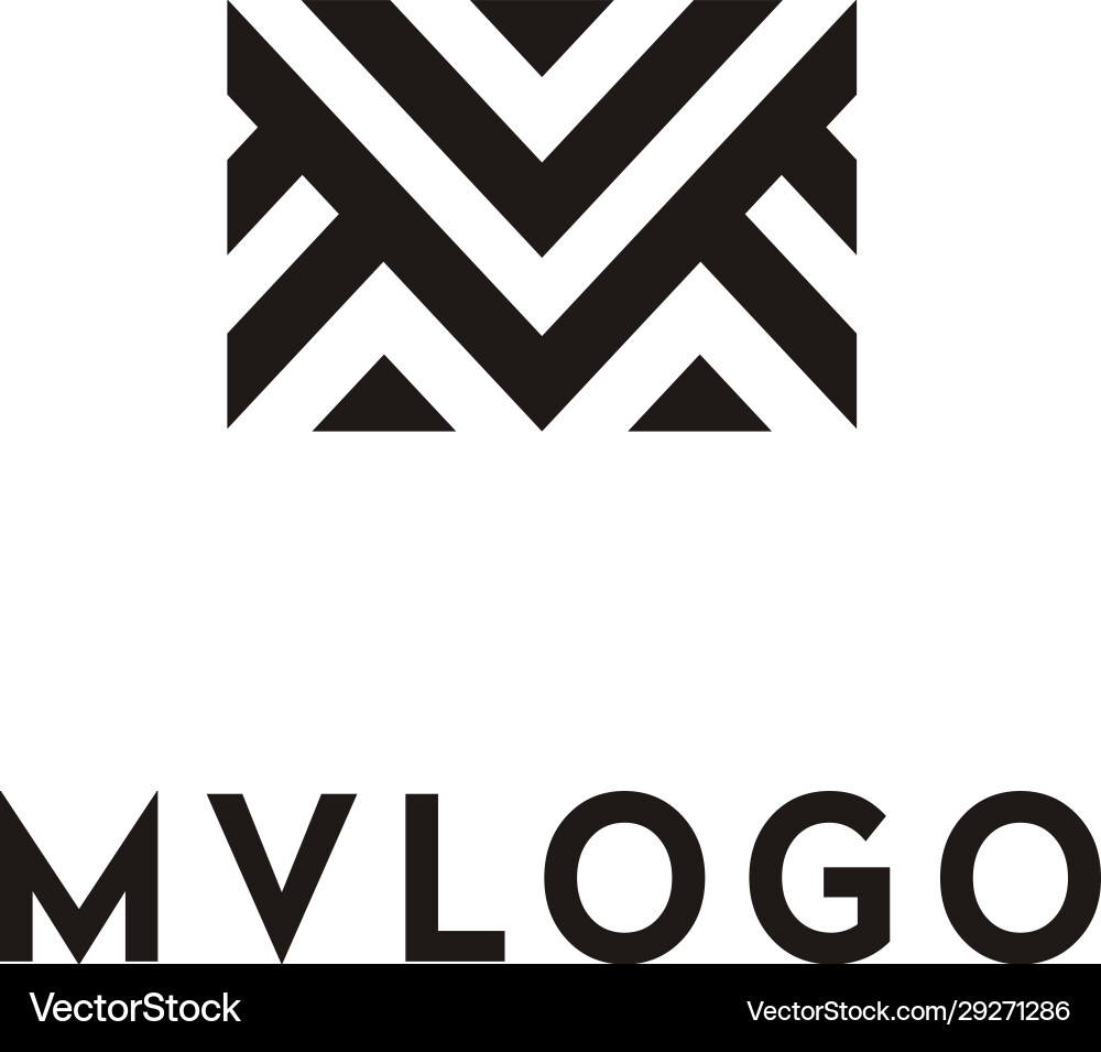 MV & VM Initials Logo - Monogram Style vector image