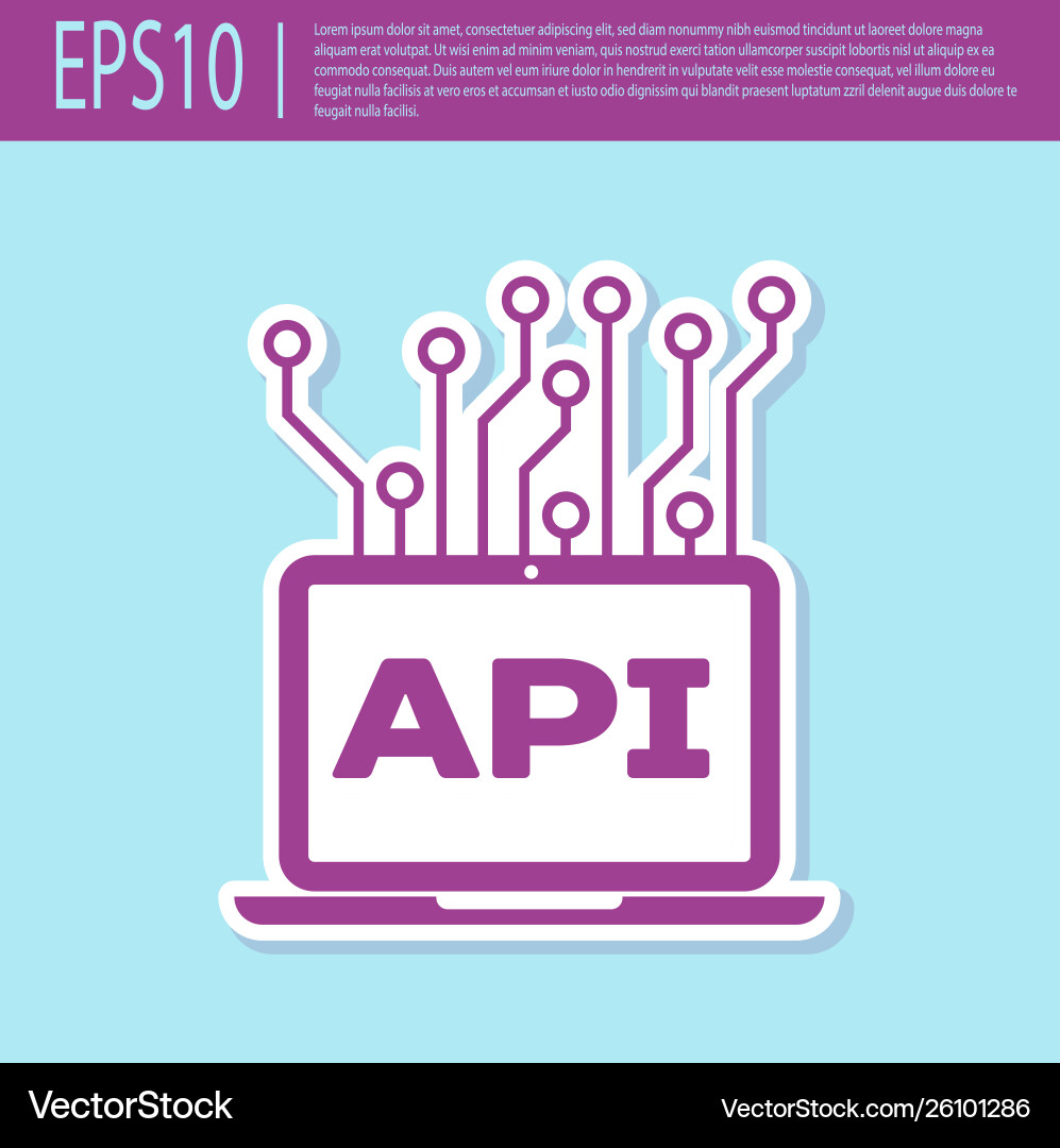 Retro purple computer api interface icon isolated Retro purple computer api interface icon isolated Vector Image