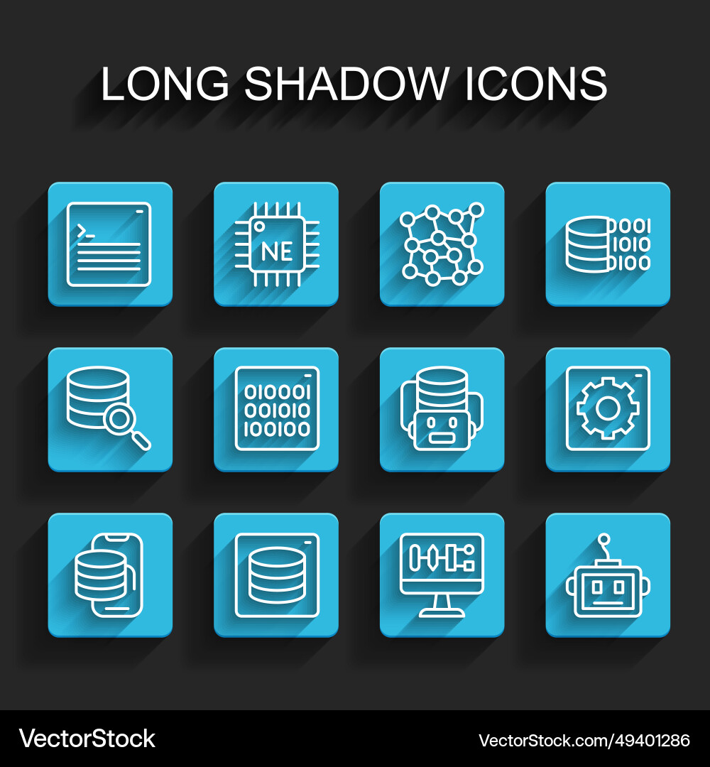 Set line cloud technology data transfer server Set line cloud technology data transfer server vector image