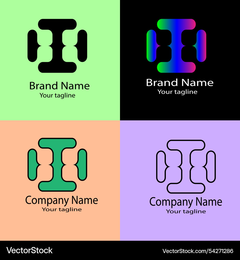Simple logo for company with unique shape of unity Simple logo for company with unique shape of unity Vector Image