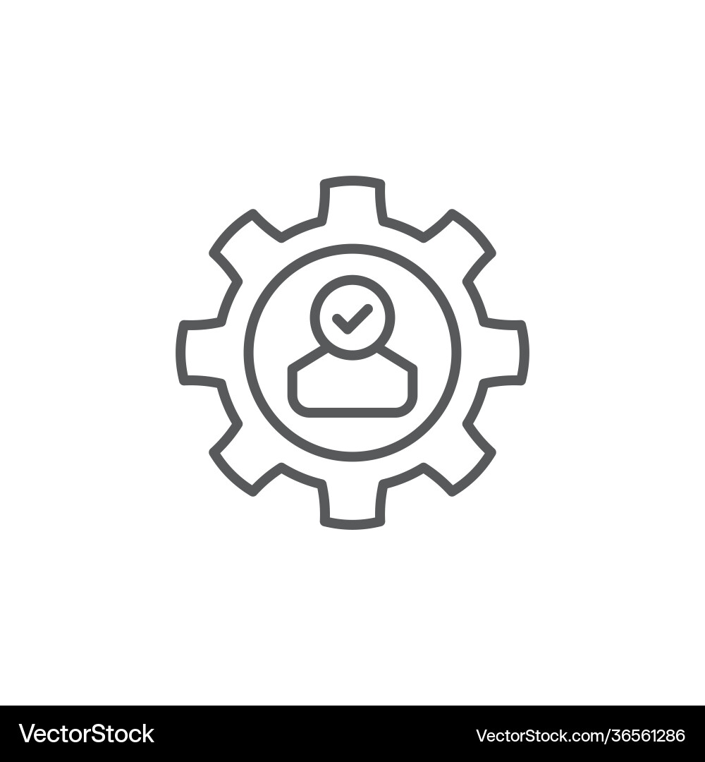 Skills icon with check sign color line outline Vector Image