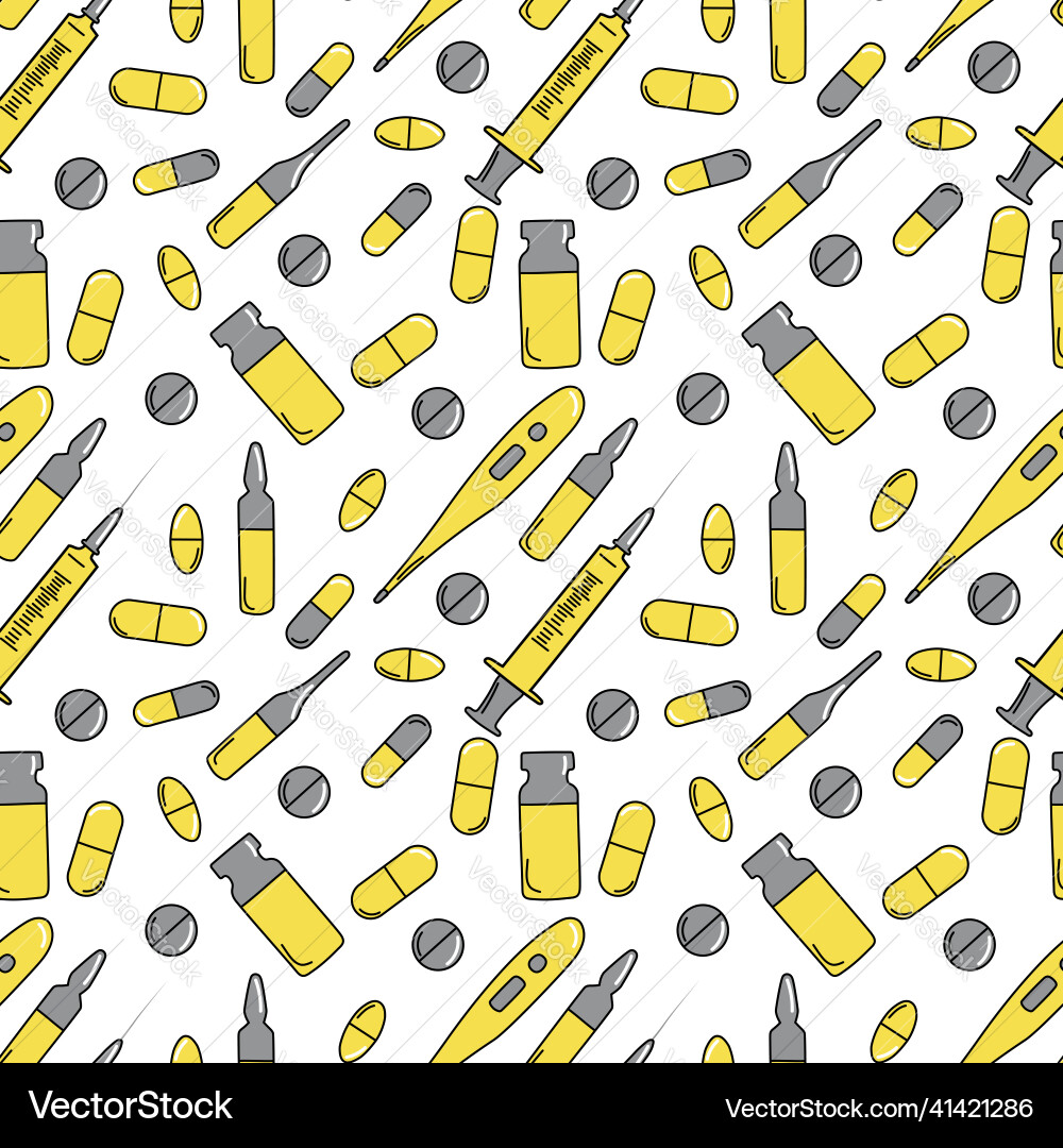 Tablet & Vaccine Pattern Vector Image