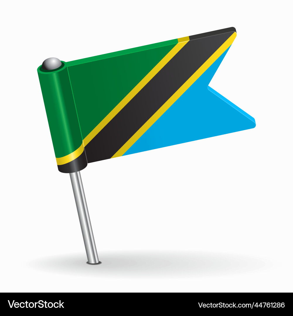 Tanzanian flag map pointer layout vector image