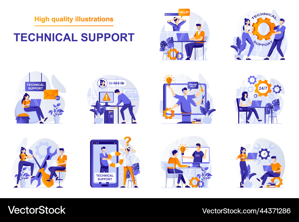 Technical Support Web Concept Vector Image