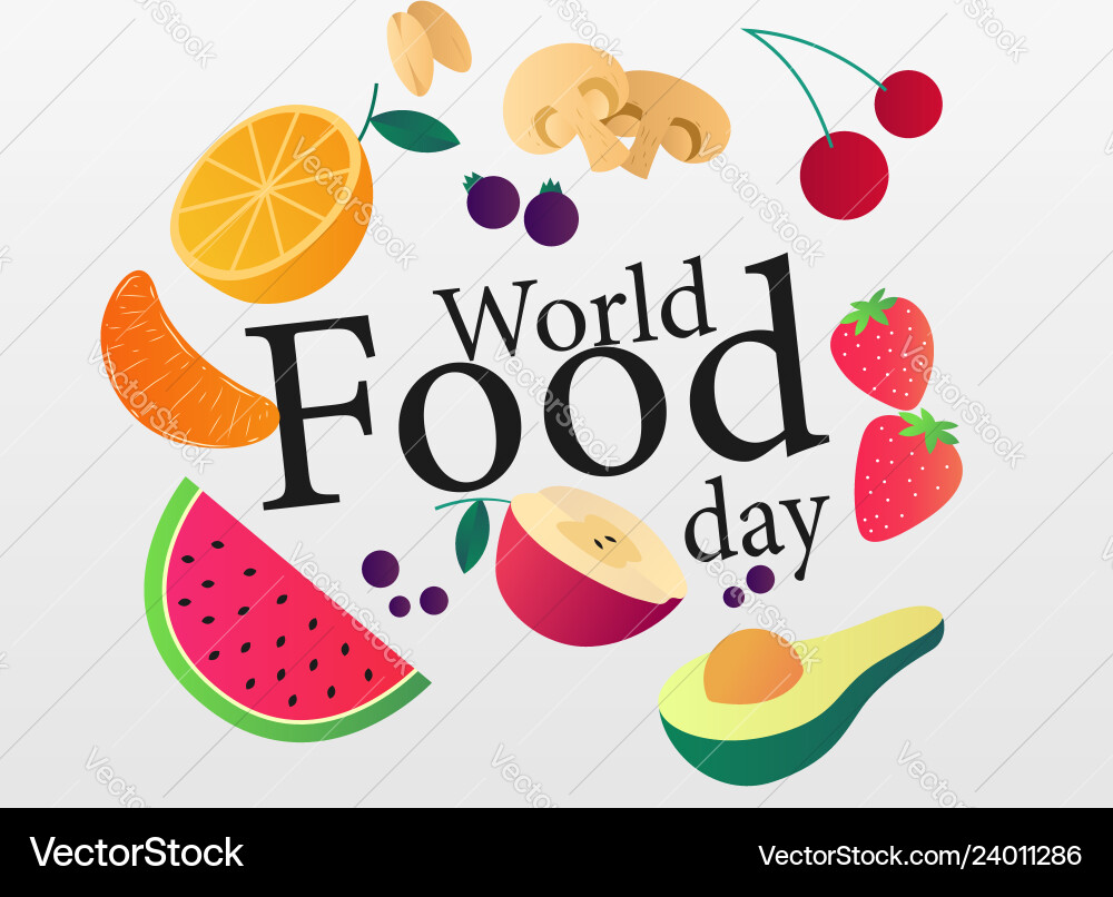 World food day greeting card World food day greeting card Vector Image