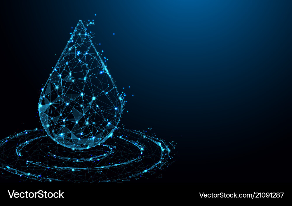Abstract Water Drop Particle Network vector image