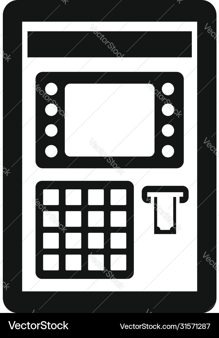 Atm pin code icon simple style Atm pin code icon simple style vector image
