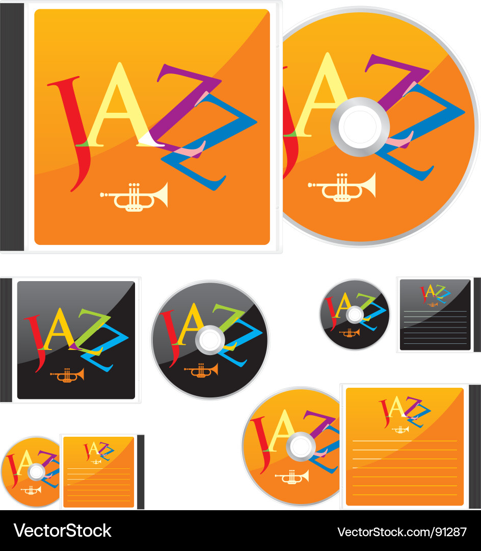 Compact disks with jazz layout vector image