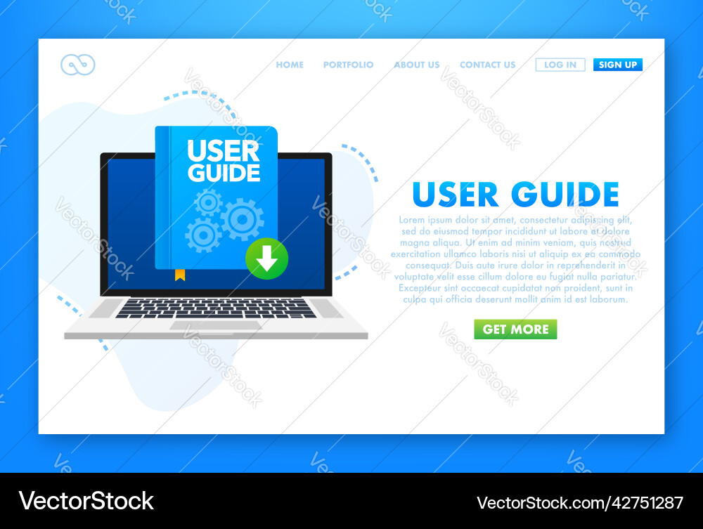 Concept user guide book for web page banner Concept user guide book for web page banner Vector Image