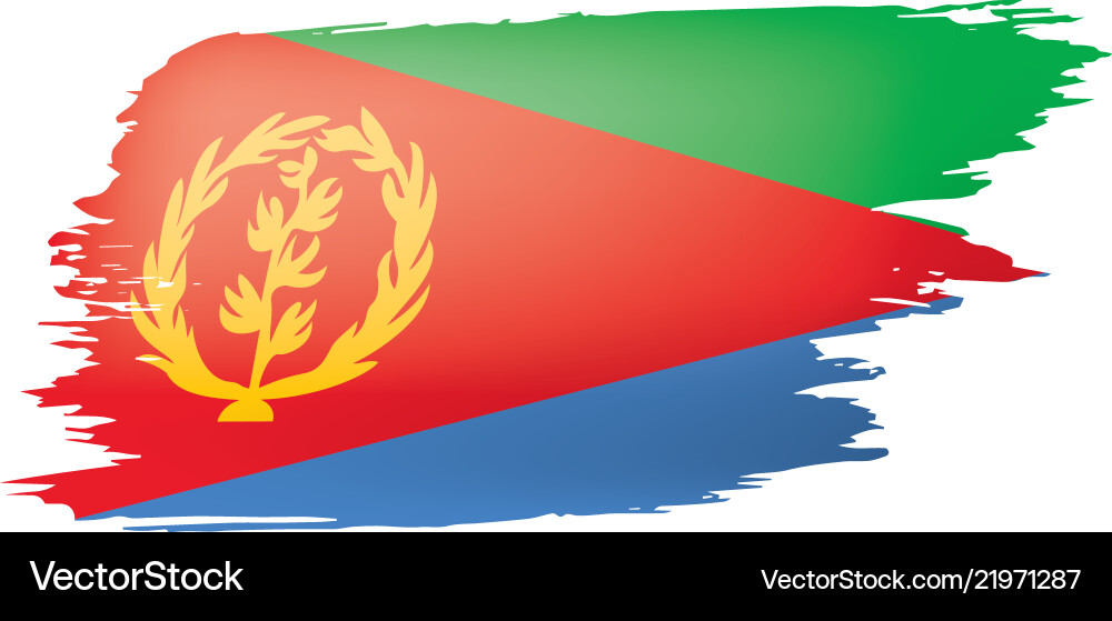 Eritrea flag on a white Eritrea flag on a white vector image