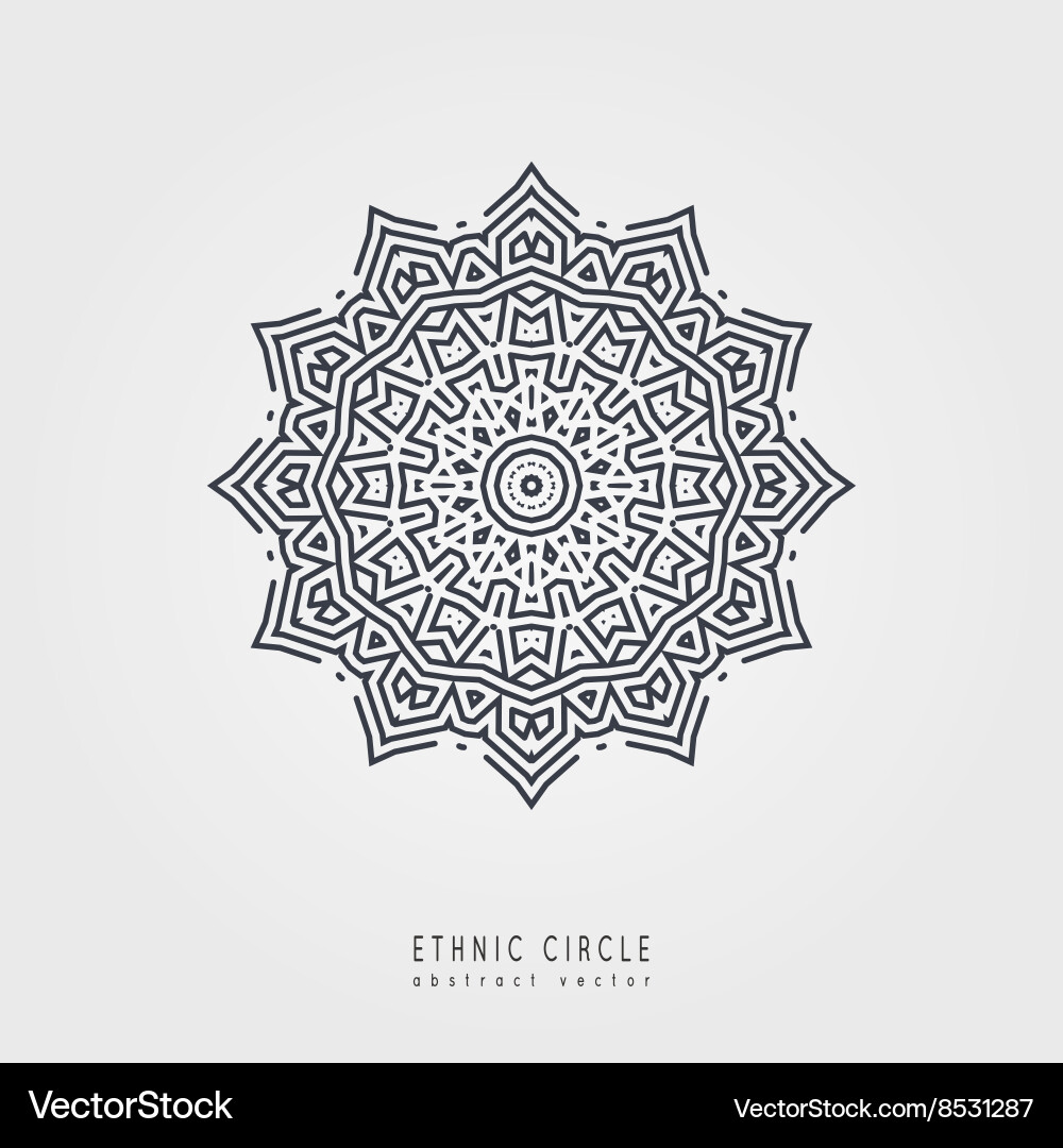 Ethnic mystical pattern with triangle and circles vector image