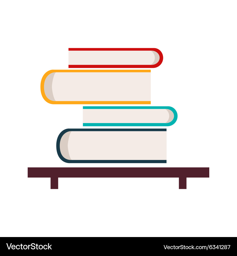 Flat with shadow icon and mobile application book vector image