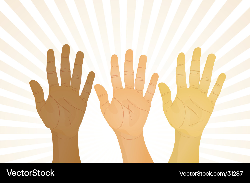 Hands Up – Unanimous Vote Vector Image