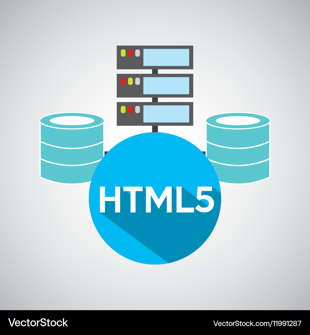 Html5 language data base storage vector image