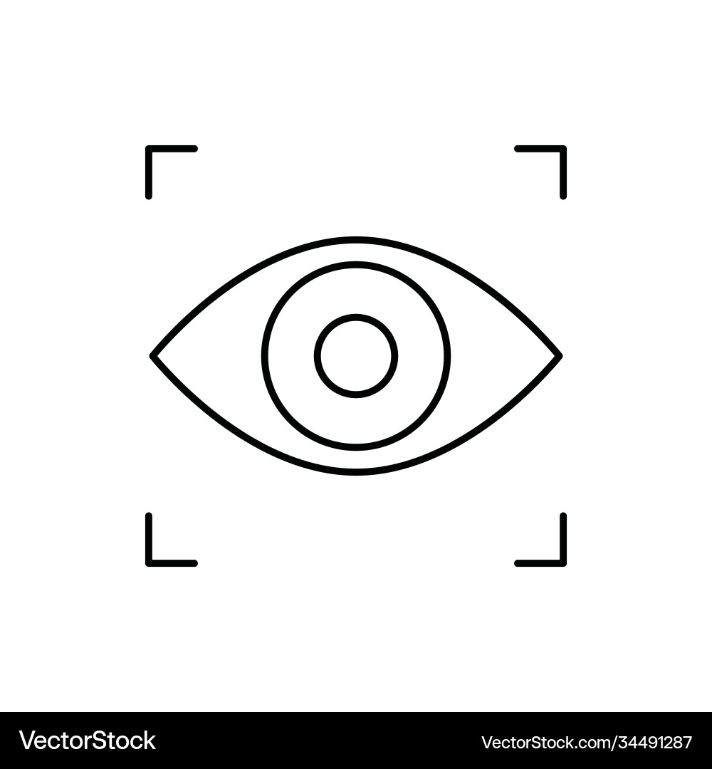 Iris or eye recognition scan technology single Vector Image