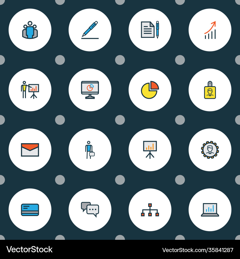 Job icons colored line set with engineer unity Vector Image