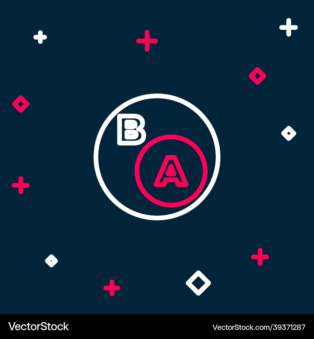 Line subsets mathematics a is subset of b icon Line subsets mathematics a is subset of b icon vector image