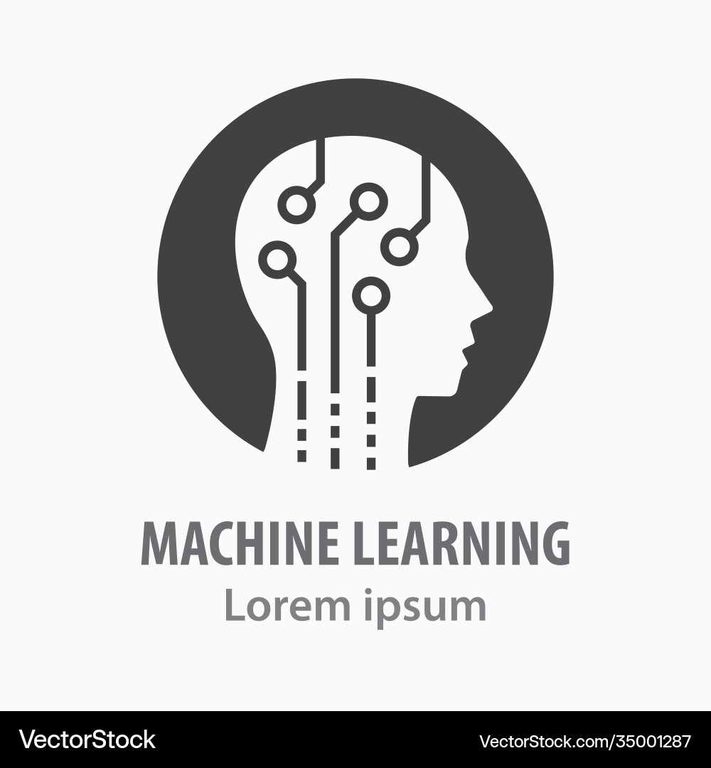 Machine learning icon symbol vector image