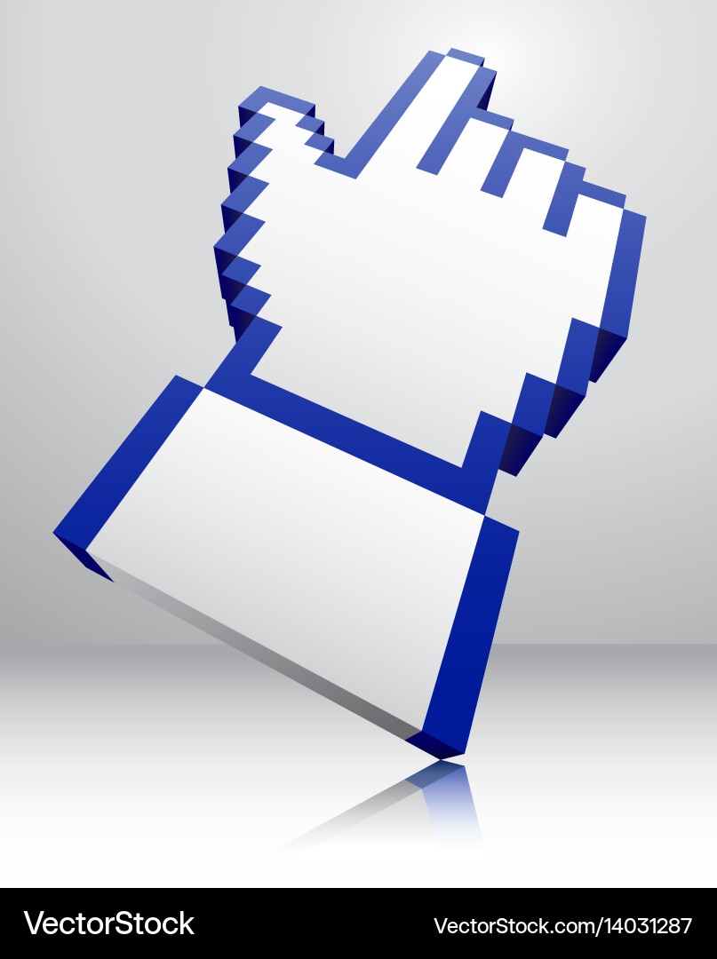 Pointer icon 3d vector image