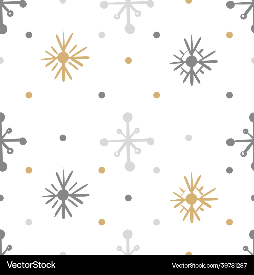 Seamless simple pattern with snowflakes vector image