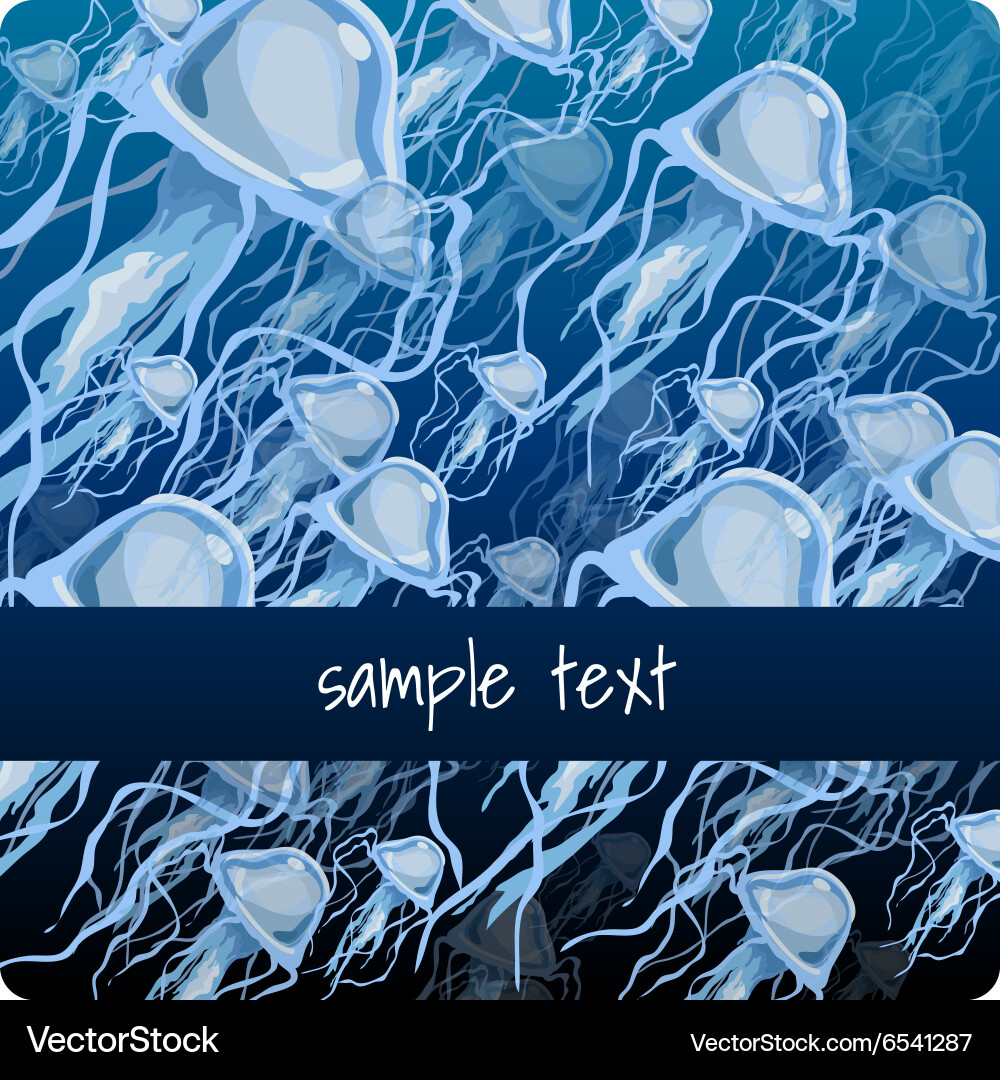 Set of jellyfish with space for text vector image