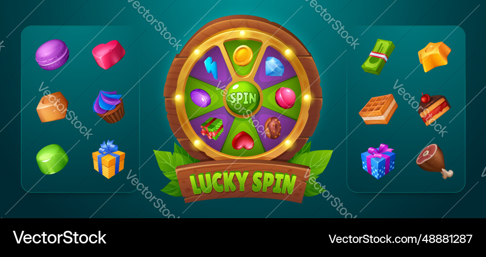 Spin-Spiel Benutzeroberfläche Design Element Spin-Spiel Benutzeroberfläche Design Element vektorbild