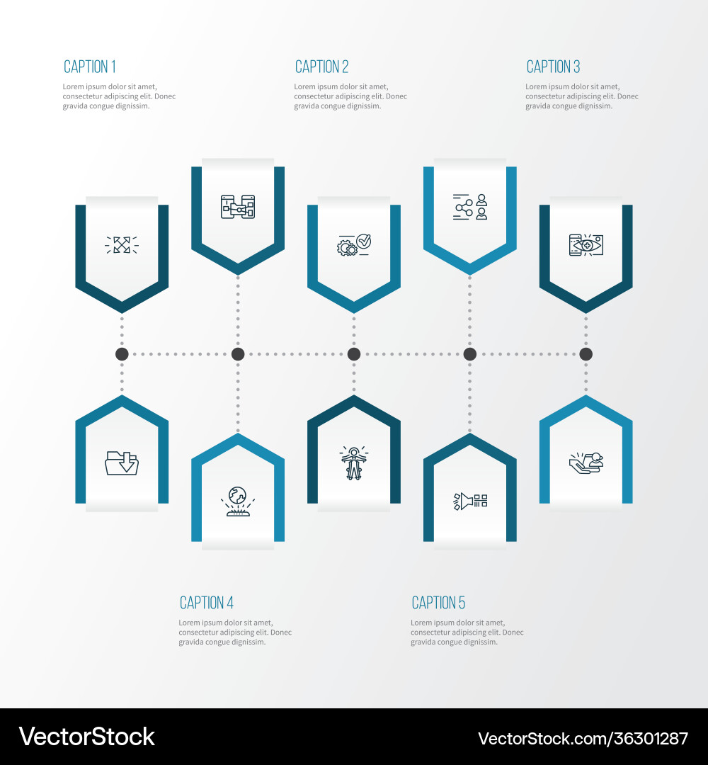 Tech icons line style set with intelligent Tech icons line style set with intelligent vector image